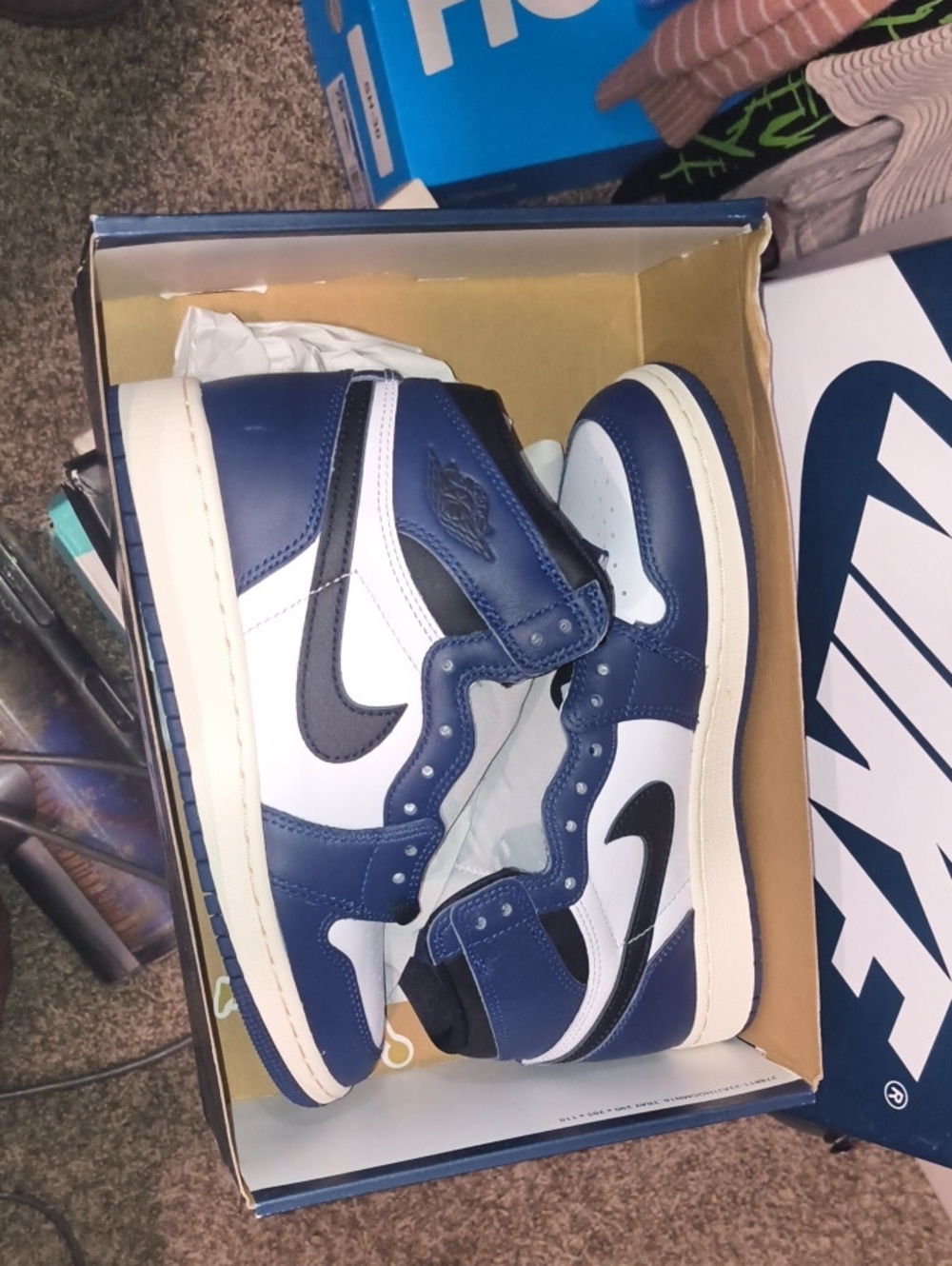 Nike Kids' Navy and White High-Top Sneakers